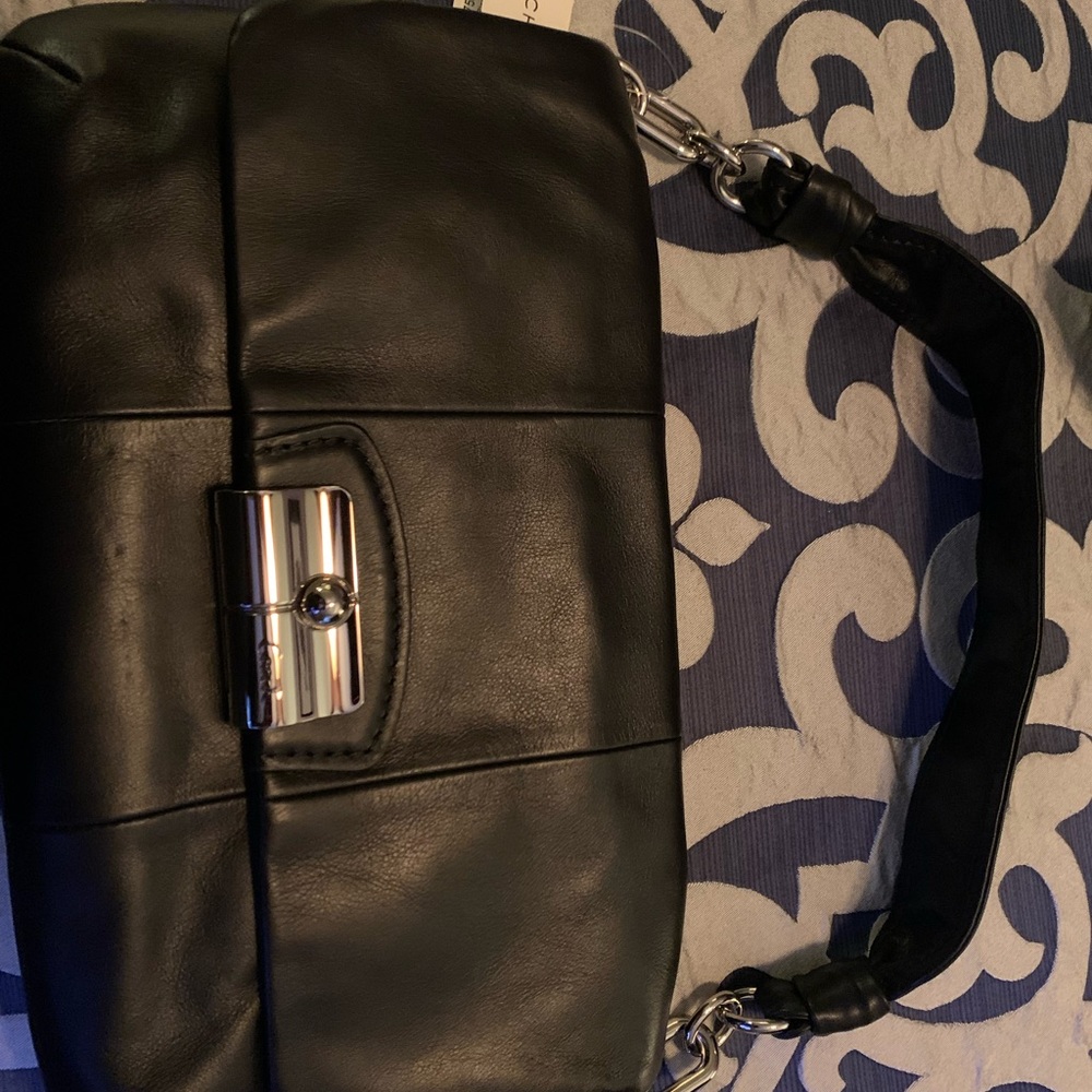 Black leather Coach Purse